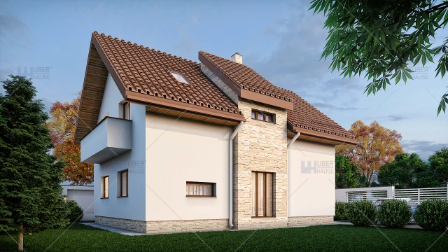Proiect casa cu mansarda (132 mp) - Argenta Proiect casa cu mansarda (132 mp) - Argenta